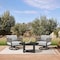 Armen Living Felicia and Argiope 3 Piece Patio Outdoor Swivel Seating Set in Black Aluminum 840254332621 - alternate 6